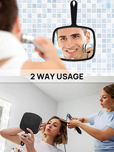 OMIRO 9.3" Handheld Mirror with Handle, Black
