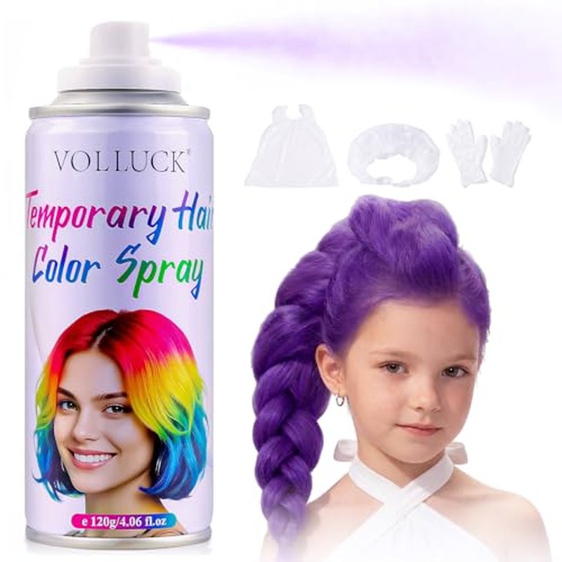 Temporary Purple Hair Spray - Washable Fast-Drying Color for All