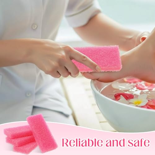 Batiyeer Disposable Pumice Stones for Feet - 100 Pack Foot Callus Remover (Pink)