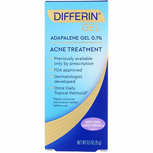 Differin Adapalene Gel 0.1% Acne Treatment, 0.5 Ounces each (Value Pack of 2)