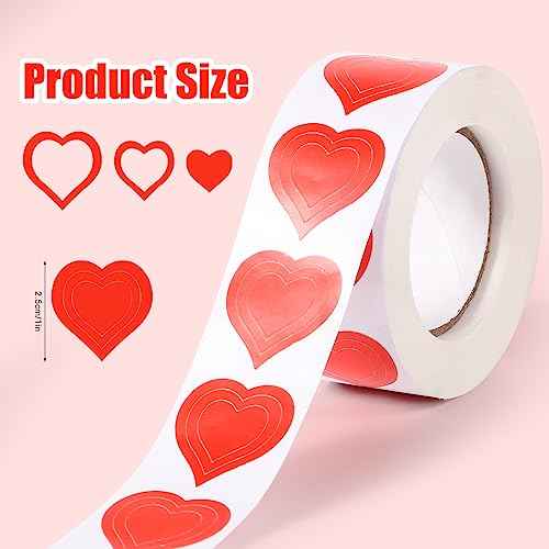 TOYMIS 500PCS Red Heart Shaped Tanning Stickers, Paper, Heart, Romantic Style, Outdoor Use, Fade Resistant