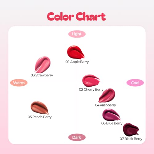 Berrisom Lip Tint - Long Lasting Korean Jelly Lip Color in Appleberry