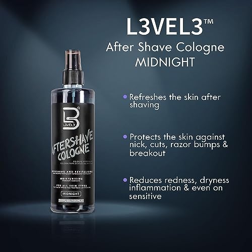 L3 Level 3 After Shave Spray Cologne - Softens Skin - Refreshes and Relieves Face and Skin - Moisturizing Formula Level Three After Shaving