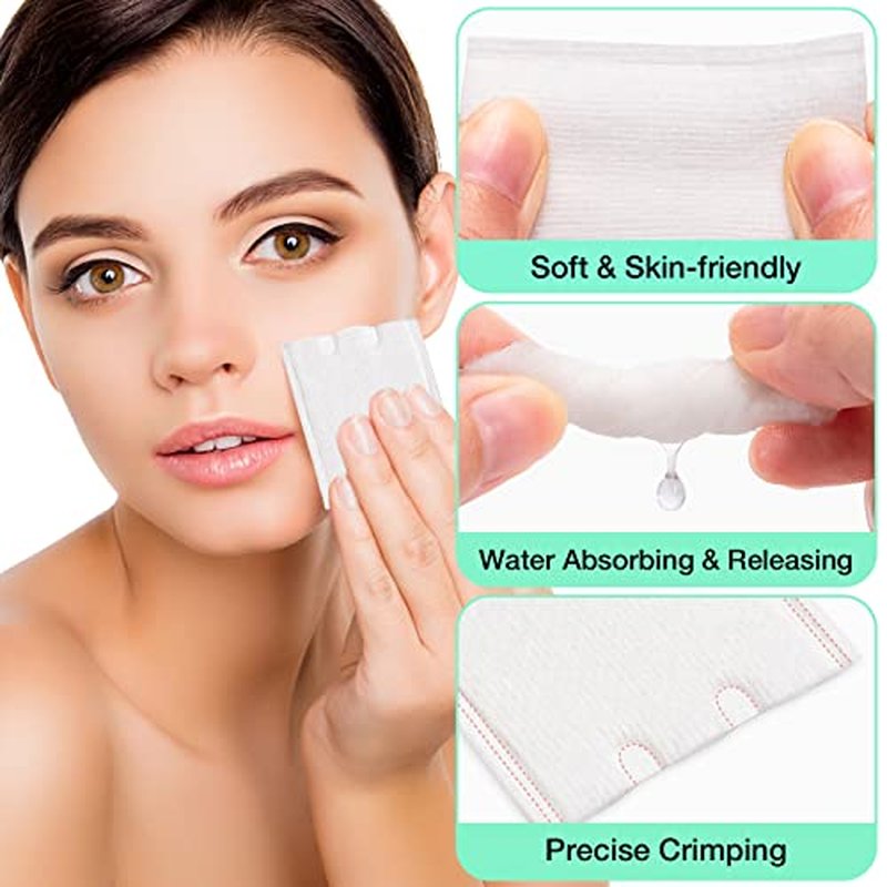 444 PCS Square Cotton Pads - Textured & Smooth Sides