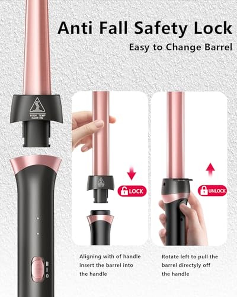 Aduarjo 5-in-1 Curling Iron Set with Ceramic Barrels & Brush