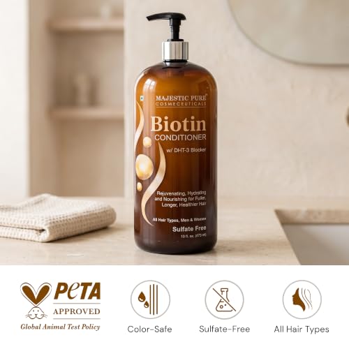 Majestic Pure Biotin Conditioner for Hair Loss - 16 Fl OZ | Hair Growth & Repair