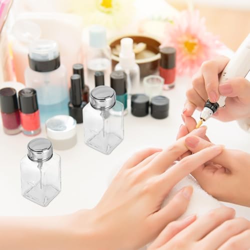 6oz Glass Push-Down Pump Dispenser for Acetone & Nail Polish