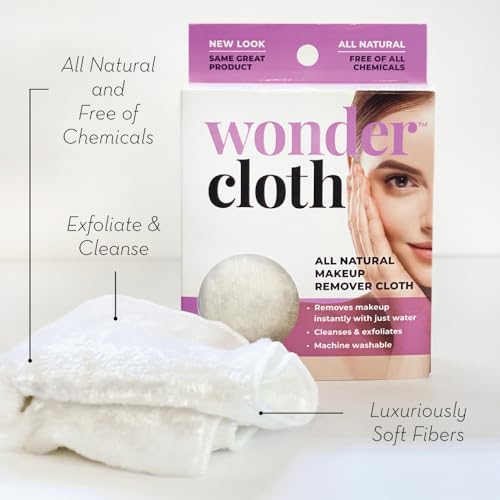 Wonder Cloth Makeup Remover - Pack of 3, All-Natural Reusable
