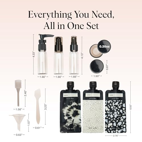 11-Pc Travel Toiletries Kit - TSA Approved Leak-Proof Containers
