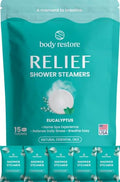 Body Restore Aromatherapy Shower Steamers Eucalyptus & Mint - 15 Pack, Stress Relief, Relaxation, Travel Essentials