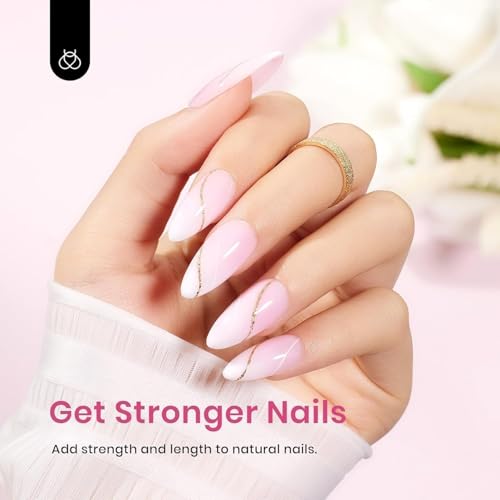 Beetles Builder Gel Set - 6 Colors, 8-in-1 Nude Pink Nail Extension Kit - Sheer Luck Variant