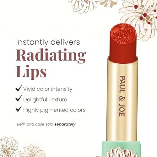 Paul & Joe Moisturizing Lipstick Refill Only, Case Sold Separately, Long Lasting Lipstick for Highly-Pigmented Lip Color, 08 Carrot Glace - Modern Carrot Brown Lip Stick, 0.10 oz