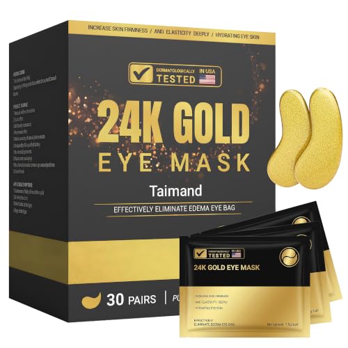 Taimand 24K Gold Under Eye Patches, 30 Pairs for Dark Circles