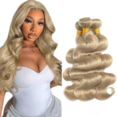 Ash Blonde Body Wave Hair Bundles 22 - 26 28 30 Inch
