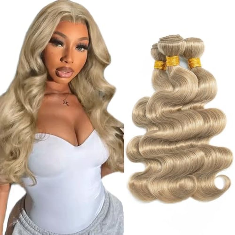 Ash Blonde Body Wave Human Hair Bundles - Fridnae #22, 26-30 Inch