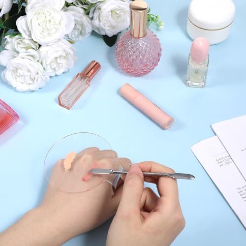 Ezymivs Acrylic Makeup Mixing Palette with Spatula - Cosmetic Foundation & Eye Shadow Tool