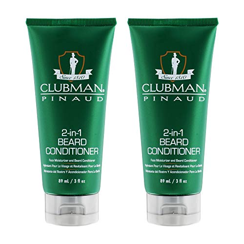 Clubman Pinaud 2-in-1 Beard Conditioner & Beard Moisturizer for Men ? Hydrates Skin, Nourishes Beards, 3 oz x 2 Pack