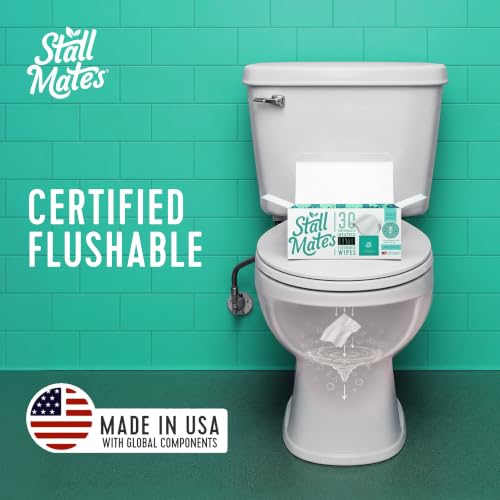 Stall Mates Flushable Wipes - 30 Travel Singles, Unscented