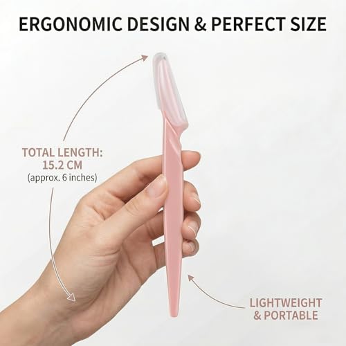 Facial Eyebrow Razor - Precision Hair Removal Tool in Blush Pink
