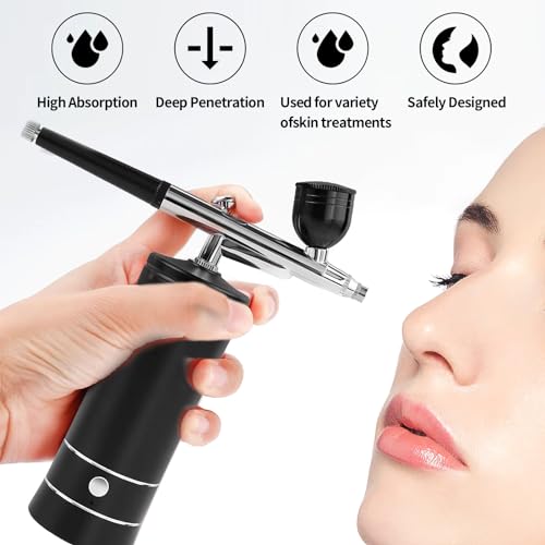 Cordless Airbrush Kit 50 PSI with Air Compressor & 3 Paint Cups