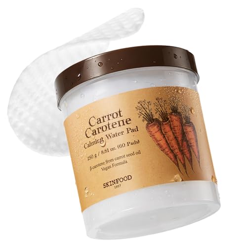SKINFOOD Carrot Carotene Toner Pads - Hydrating Facial Pads, 60 Count