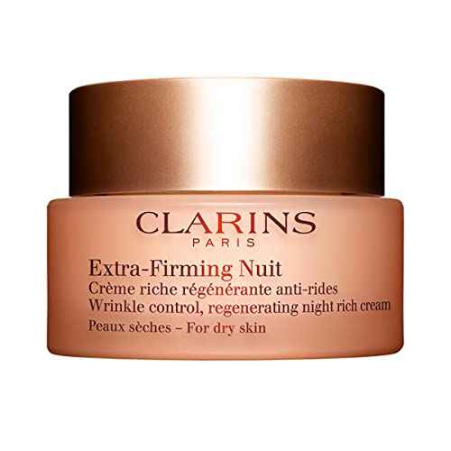 CLARINS Extra-Firming Night Cream | Anti-Aging Moisturizer | In Just 2 Weeks, Skin Appears Visibly Regenerated, Firmer and Tighter* | Evens Skin Tone | Nourishes and Soothes | Dry Skin Type | 1.6 Oz