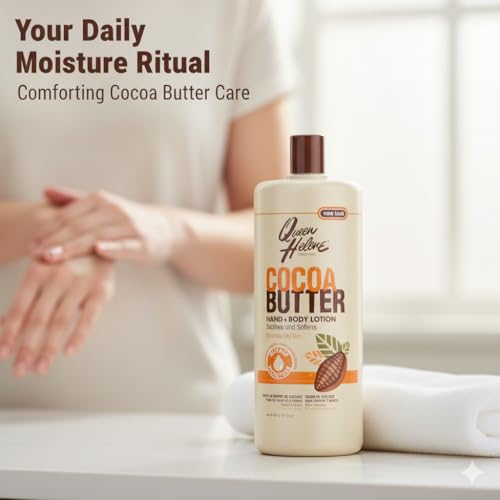 Queen Helene Cocoa Butter Hand and Body Lotion for Dry Skin | Deep Moisturizing Cocoa Butter Formula Softens and Smooths | 16 oz