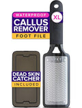 NYK1 RUSTPROOF Foot File Callus Remover XL Size with Catcher - Pedicure Tool