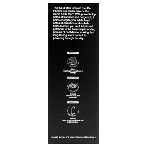 Bella Vita Luxury CEO Intense Men’s Eau de Parfum 100ml - Long Lasting Aromatic Fragrance