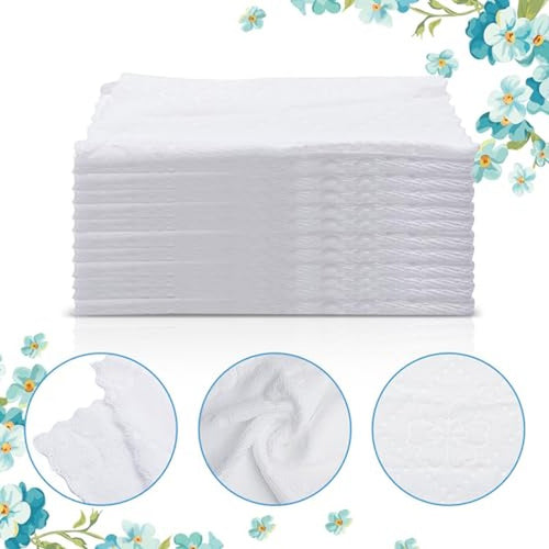 150 Pcs Moist Towel Bulk Moist Towelettes Individually Wrapped,White Towel Services 8.5''x8.5'' Unscented Wet Hand Towels,Disposable Refreshment Pre Moistened Towels for Travel Camping Sport Spa Party