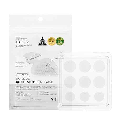 VT COSMETICS Garlic AC Reedle Shot Point Patch, Spot Patch for Early-Stage Blemishes (9 Patches)