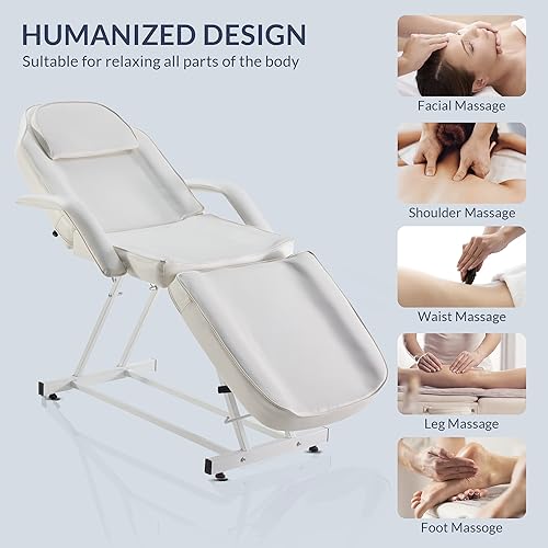 BELLEZE Adjustable Tattoo Chair - Facial Bed & Salon Equipment