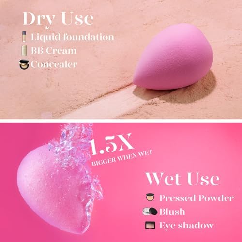 BEAKEY Makeup Sponge Set of 6 - Latex-Free Beauty Blenders