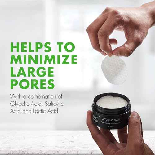 Tiege Hanley Glycolic Acid Pads for Men, Exfoliating Face Cleansing Pads for Forehead, Nose & Cheeks, Facial Wipes with Glycolic, Salicylic & Lactic Acid, Men¡¯s Skin Care, 30 Count