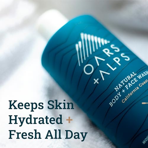 Oars + Alps Men's Moisturizing Body and Face Wash, Skin Care Infused with Vitamin E and Antioxidants, Sulfate Free, California Coast, 2 Pack