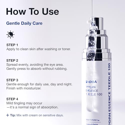 PDRN Teedle Shot 100, Spicule Microneedling Serum, Minimizing Pores & Fine Lines, Peptide Collagen Glow Skin, Rejuvenation, Exfoliation, Daily Care, Korean Skincare, 1.69Fl Oz (50ml)