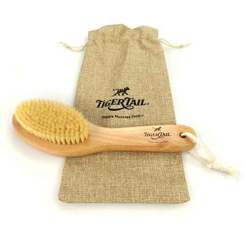Tiger Tail Therapeutic Dry Brush for Body ? Includes Carry Bag - Exfoliating Brush for Lymphatic Massage, Cellulite Appearance, Skin Rejuvenation, Dead Skin Cell Removal/Detox, Fascia Massage