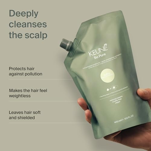 KEUNE So Pure Clarify Conditioner Refill, Anti-Pollution and Hair Health Formula, 13.5 Fl Oz