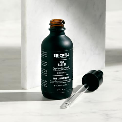 Brickell Men's Argan Oil for Hair, Natural and Organic Hair Oil For Men, Lightweight Hair Treatment, 2 Ounce, Scented
