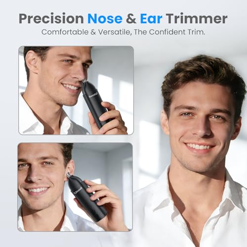 SweetLF Professional 7000 RPM Nose & Ear Hair Trimmer ? Whoe Body Washable, USB-C Charging£¬Pocket-Sized (4.7¡¿1.26inch), Stainless Steel Replaceable Blade (Light Black)