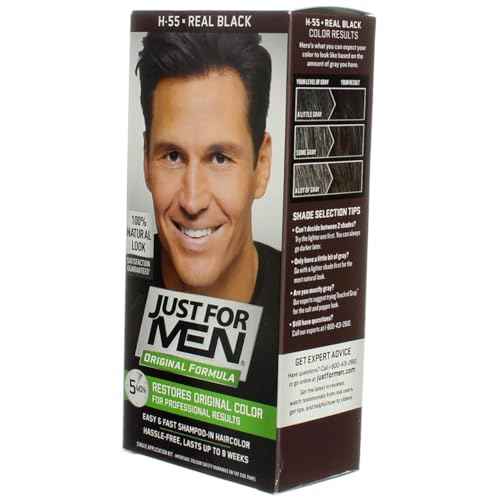 JUST FOR MEN Hair Color H-55 Real Black 1 Each (Pack of 5)