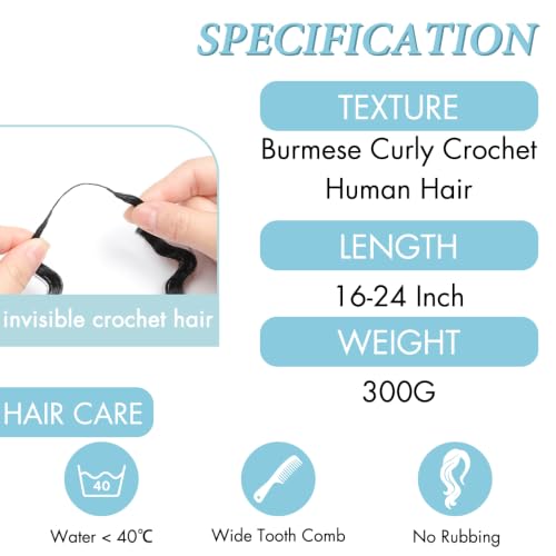EINbeauty 16 Inch Burmese Curly Crochet Hair for Black Women