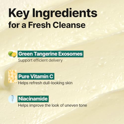 GOODAL Green Tangerine Vitamin C Cleansing Foam for Sensitive Skin | Gentle Formula for Deep Cleansing, Rich, Daily Foaming Face Wash, Non-Irritating, Clarifying, Moisturizing (5.07 fl oz)