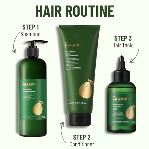 Cocoon Pomelo Oil Shampoo with Xylishine & Amino Acid, Hair Growth Product for Thinning, Damaged, Organic Shampoo No Sulfate, Vegan, Soften, Reduce Loss & Volumize Hair Growth