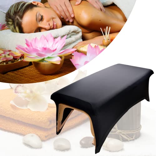 Platonee Stretch Lash Bed Cover - Elastic Massage Table Sheet (Black)