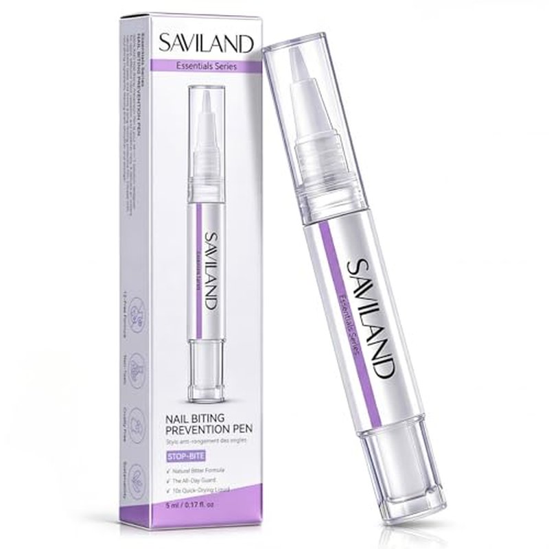 SAVILAND Nail Biting Treatment Pen for Kids & Adults - Quick Dry, Bitter Formula