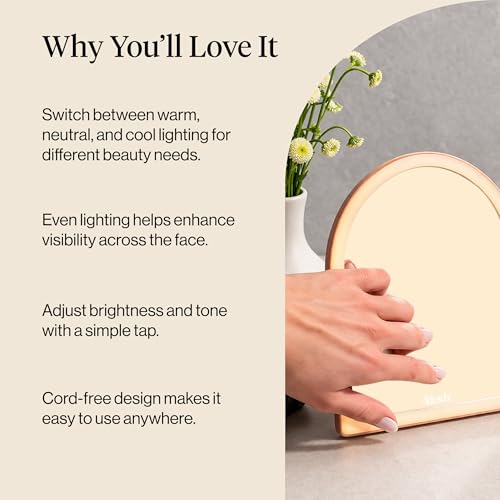 Kitsch Arch Rechargeable LED Desk Vanity Mirror with Lights - Terracotta