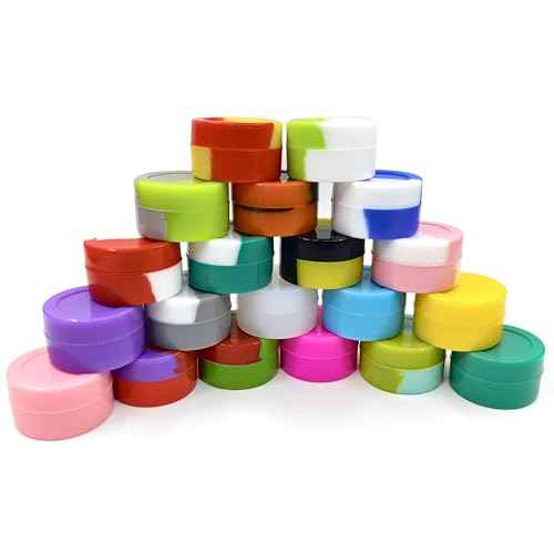 50pcs 5ML Silicone Containers Non-Stick Wax Concentrate Multi Use Storage Jars Assorted Colors