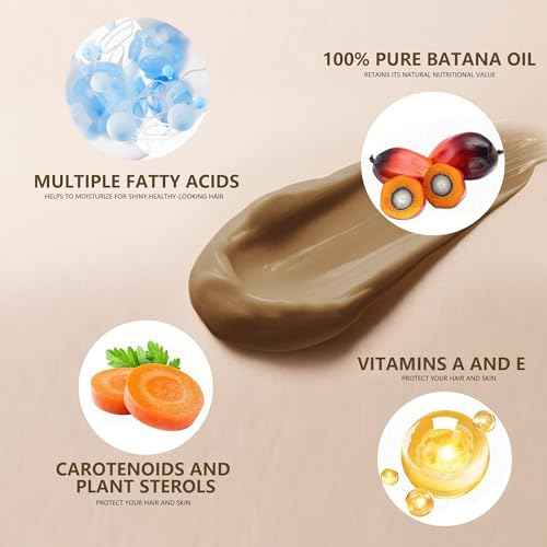 100% Natural Raw Batana Oil for Hair Growth, Unrefined & Organic Dr Sebi Hair Growth Oil From Honduras, Prevents Hair Loss, Eliminates Split Ends, Enhances Thickness 4.23 Fl Oz (Pack of 1)