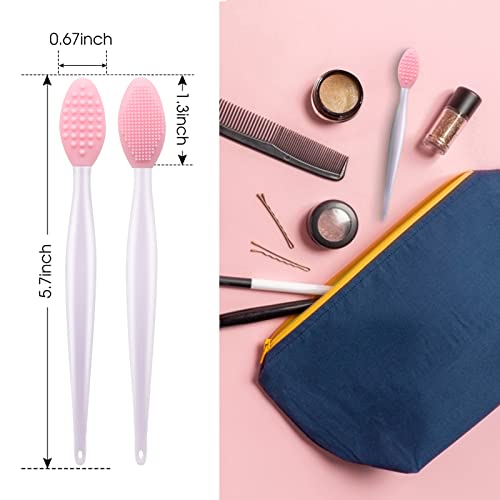 Lip Scrub Brush Exfoliator - Double-Sided Silicone Tool, 2 Pack